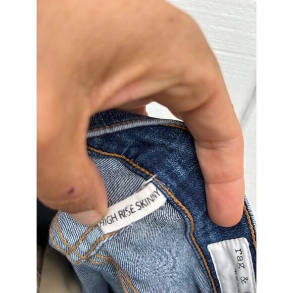 Rag & Bone High Rise Skinny Jeans, Raw Ankle Hem, Sz‎ 27 - Picture 9 of 9